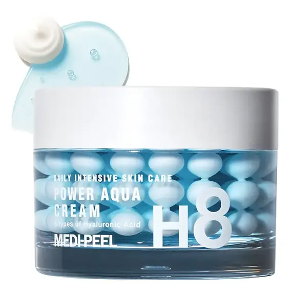 голубий Крем для обличчя Medi-Peel Зволожуючий у кульках Power Aqua Cream, 50 г - Зображення 1