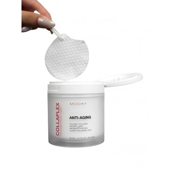 пед Колагенові антивікові педи для обличчя MODAY COLLAPLEX Collagen anti-aging pads з колагеном, пептидами та гіалуроновою кислотою 90 шт. - Зображення 1