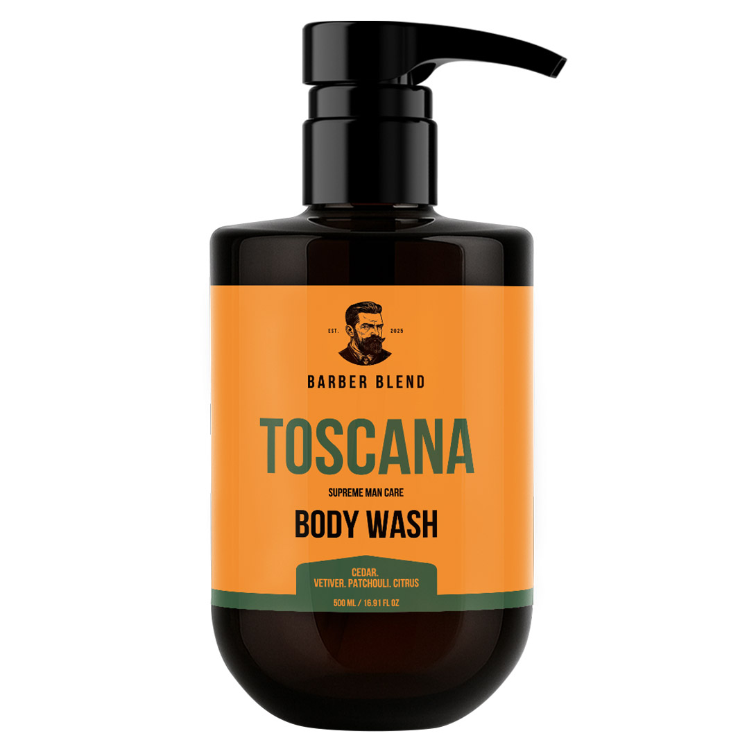 Exclusive Mockups for Branding and Packaging Design Парфумований гель для душу Toscana Barber Blend - Зображення 1