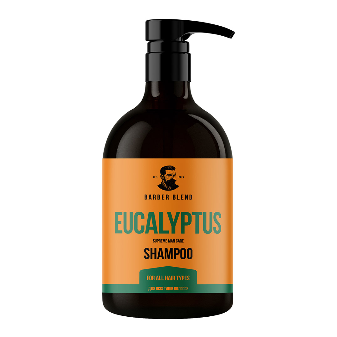 Exclusive Mockups for Branding and Packaging Design Шампунь для всіх типів волосся Eucalyptus Barber Blend - Зображення 1