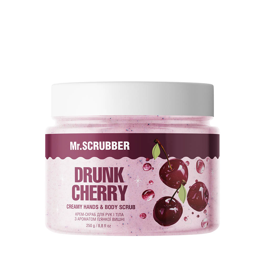 QGpMu88ObJN8e8XwDNeShbnGatDOhvBezXFkuTVL Крем-скраб для рук і тіла Drunk Cherry з ароматом п’янкої вишні Mr.SCRUBBER - Зображення 1
