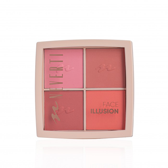 4 тирі Палетка рум'ян Illusion Blush NEVERTI - Зображення 1